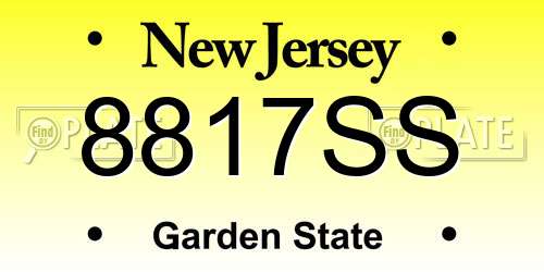 8817SS New Jersey License Plate