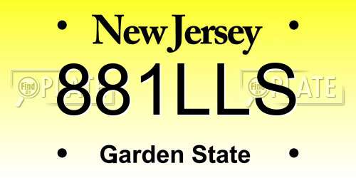 881LLS New Jersey License Plate