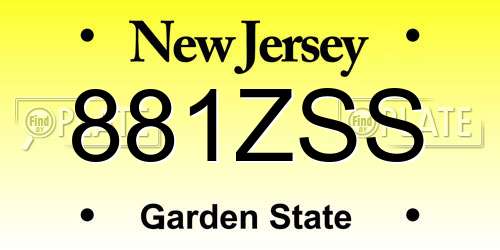 881ZSS New Jersey License Plate