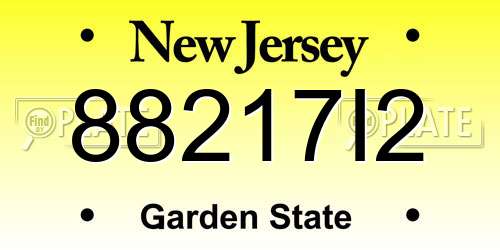 88217I2 New Jersey License Plate