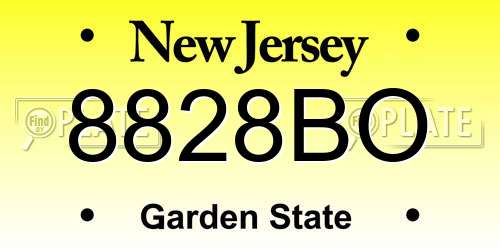 8828BO New Jersey License Plate