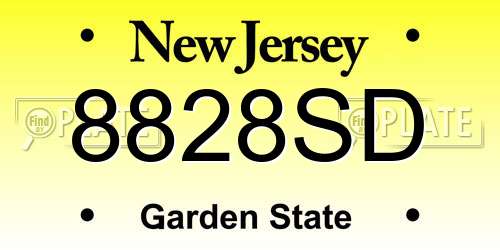 8828SD New Jersey License Plate