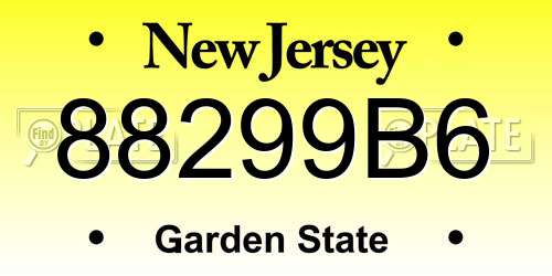 88299B6 New Jersey License Plate