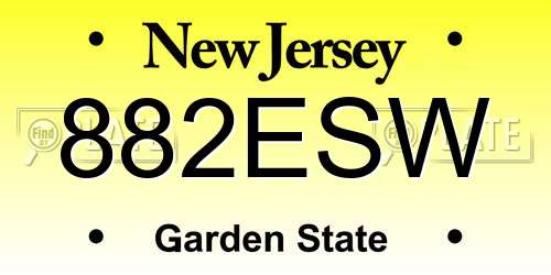 882ESW New Jersey License Plate
