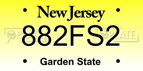 882FS2 New Jersey License Plate