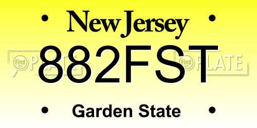 882FST New Jersey License Plate