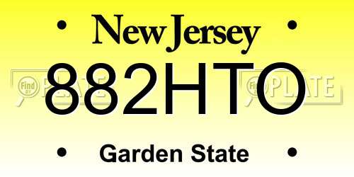 882HTO New Jersey License Plate