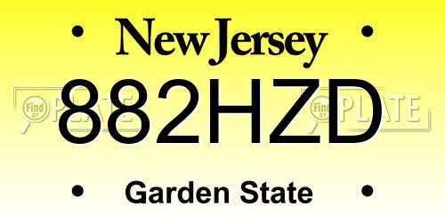 882HZD New Jersey License Plate
