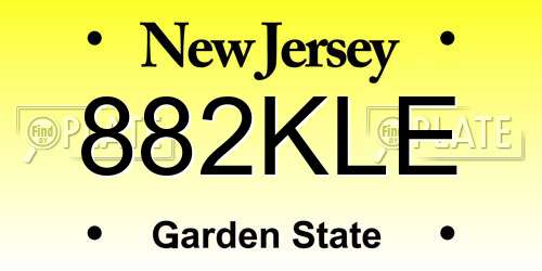 882KLE New Jersey License Plate