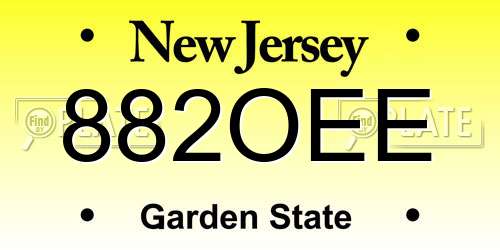 882OEE New Jersey License Plate