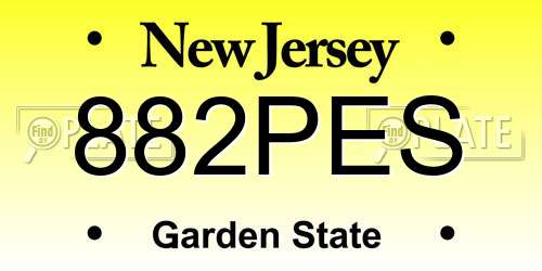 882PES New Jersey License Plate