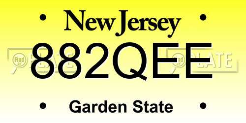 882QEE New Jersey License Plate