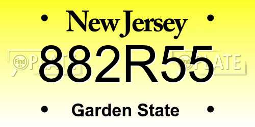 882R55 New Jersey License Plate