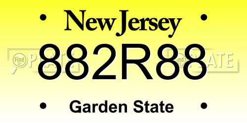 882R88 New Jersey License Plate