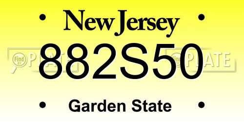 882S50 New Jersey License Plate