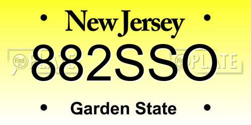882SSO New Jersey License Plate
