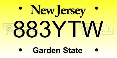 883YTW New Jersey License Plate