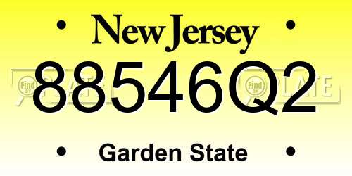 88546Q2 New Jersey License Plate