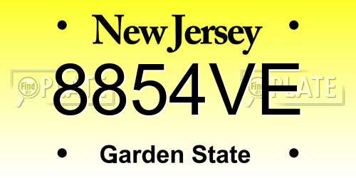 8854VE New Jersey License Plate
