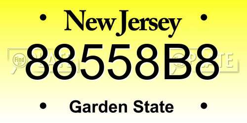 88558B8 New Jersey License Plate
