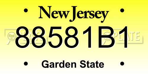88581B1 New Jersey License Plate