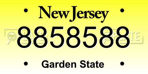 8858588 New Jersey License Plate