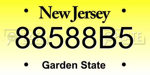 88588B5 New Jersey License Plate