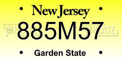 885M57 New Jersey License Plate