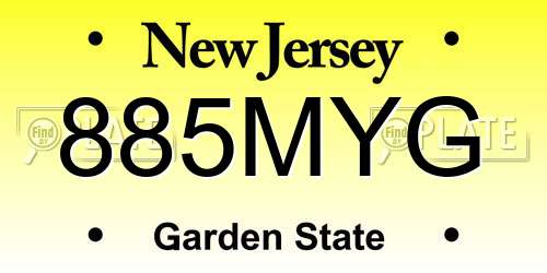 885MYG New Jersey License Plate