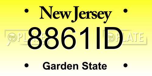 8861ID New Jersey License Plate