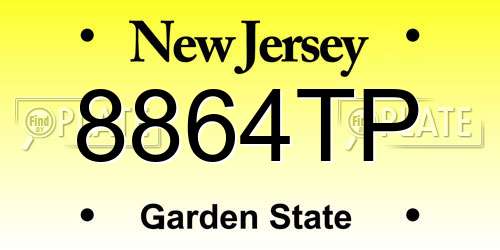 8864TP New Jersey License Plate