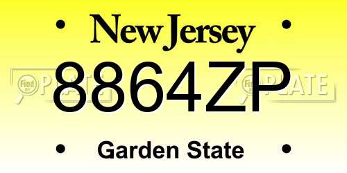 8864ZP New Jersey License Plate