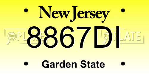 8867DI New Jersey License Plate