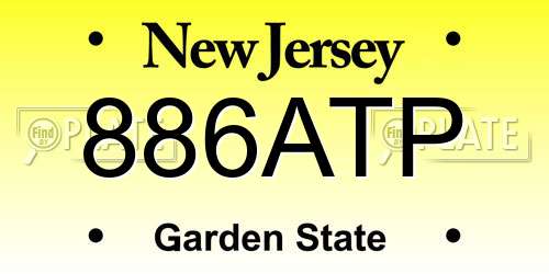 886ATP New Jersey License Plate