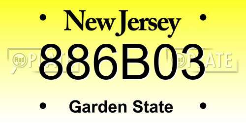 886B03 New Jersey License Plate