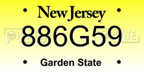 886G59 New Jersey License Plate
