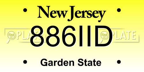 886IID New Jersey License Plate