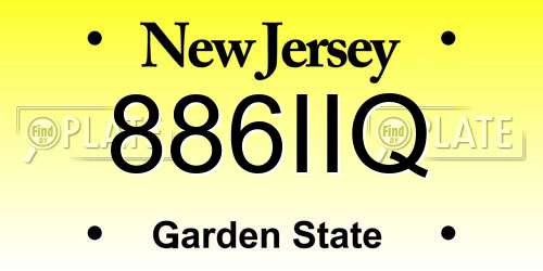 886IIQ New Jersey License Plate