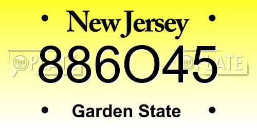 886O45 New Jersey License Plate