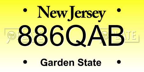 886QAB New Jersey License Plate