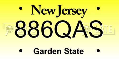 886QAS New Jersey License Plate