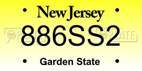 886SS2 New Jersey License Plate
