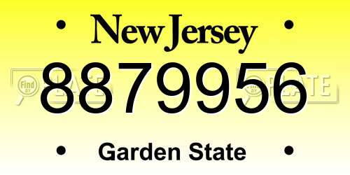 8879956 New Jersey License Plate