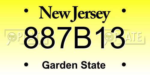 887B13 New Jersey License Plate