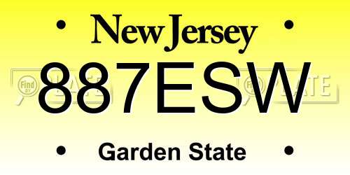 887ESW New Jersey License Plate