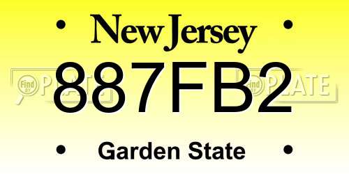 887FB2 New Jersey License Plate