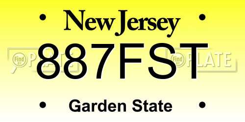887FST New Jersey License Plate