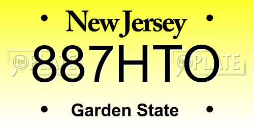 887HTO New Jersey License Plate
