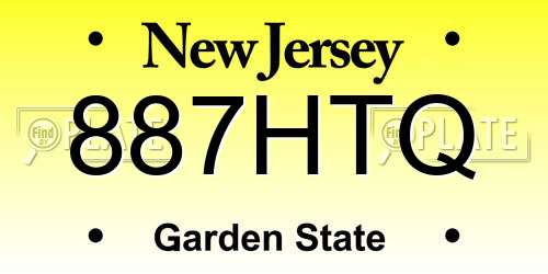 887HTQ New Jersey License Plate