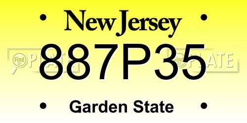 887P35 New Jersey License Plate